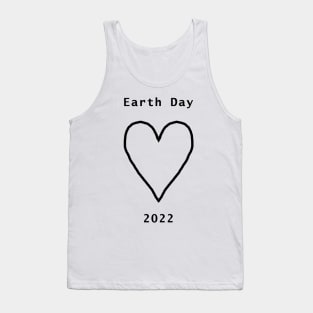 Black Heart Line Drawing Earth Day 2022 Tank Top